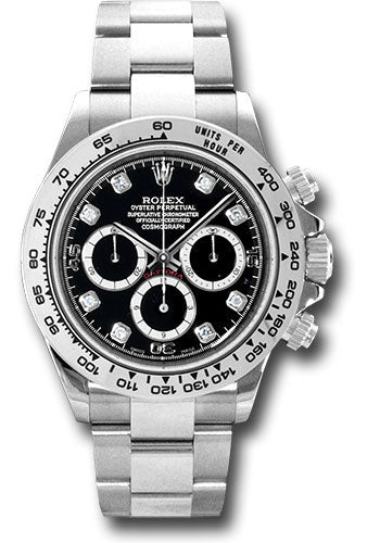 Rolex White Gold Cosmograph Daytona 40 Watch Black Diamond Dial 11