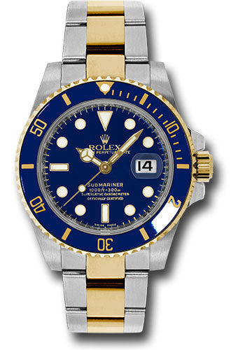 Rolex Stainless Steel Date Submariner with Blue Dial Blue Bezel