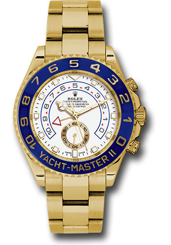 Rolex Yellow Gold Yacht-Master II 44 Watch White Dial 116688