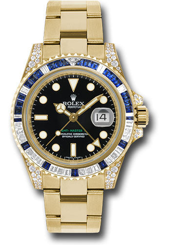 Rolex Yellow Gold GMT-Master II 40 Watch Diamond And Blue Sapphire B