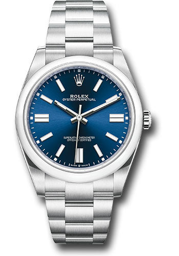 Rolex Perpetual 41 Watch - Domed Bezel - Blue Index Dial - Oyst