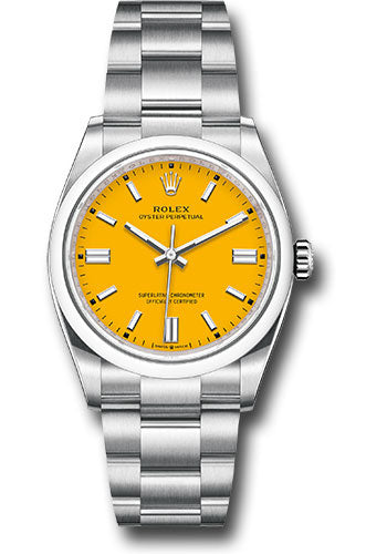selvfølgelig ryste Kæledyr Rolex Oyster Perpetual 36 Watch - Domed Bezel - Yellow Index Dial - Oy