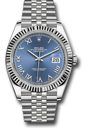 Rolex Steel and White Gold Datejust 41 Watch - Fluted Bezel -