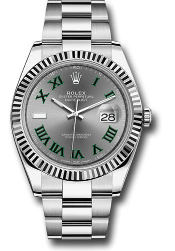 Rolex Steel and White Gold Rolesor Datejust 41 Watch Fluted Bezel