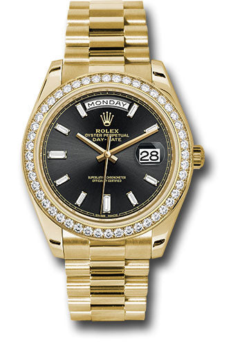 Rolex day date 40 best sale white gold black dial