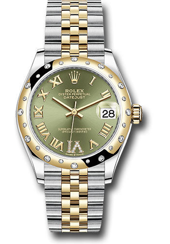 Rolex Datejust 31 Steel & Yellow Gold Olive Green Diamond Dial