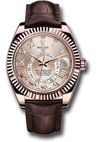 Rolex sky dweller rose gold sundust dial sale