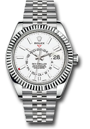 Rolex Oyster Perpetual White Rolesor Sky Dweller Watch White Index D