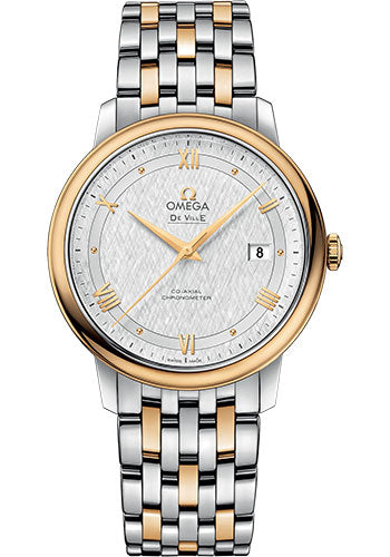 Omega De Ville Prestige Co-Axial Watch - 39.5 mm Steel And Yellow Gold Case - White Silvery Dial - 424.20.40.20.02.001