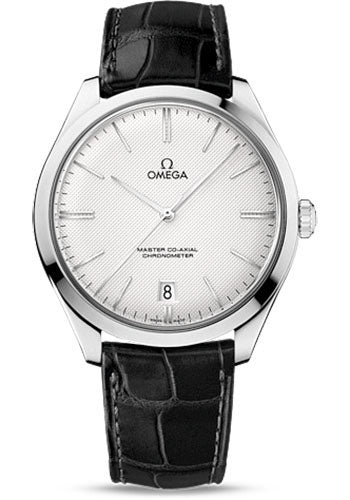 Omega De Ville Tresor Omega Master Co-Axial Watch - 40 mm White Gold Case - Silvery Dial - Black Leather Strap - 432.53.40.21.02.004