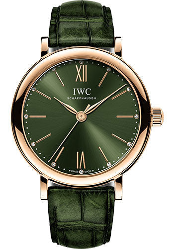 Shop IWC Portofino Automatic 34 - Green Dial - IW357409
