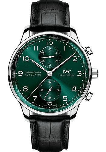 IWC Portugieser Chronograph Green Dial Black Strap IW371615