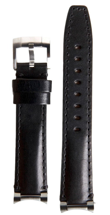 Everest Curved Black End Link Leather Strap For Rolex 40mm Model