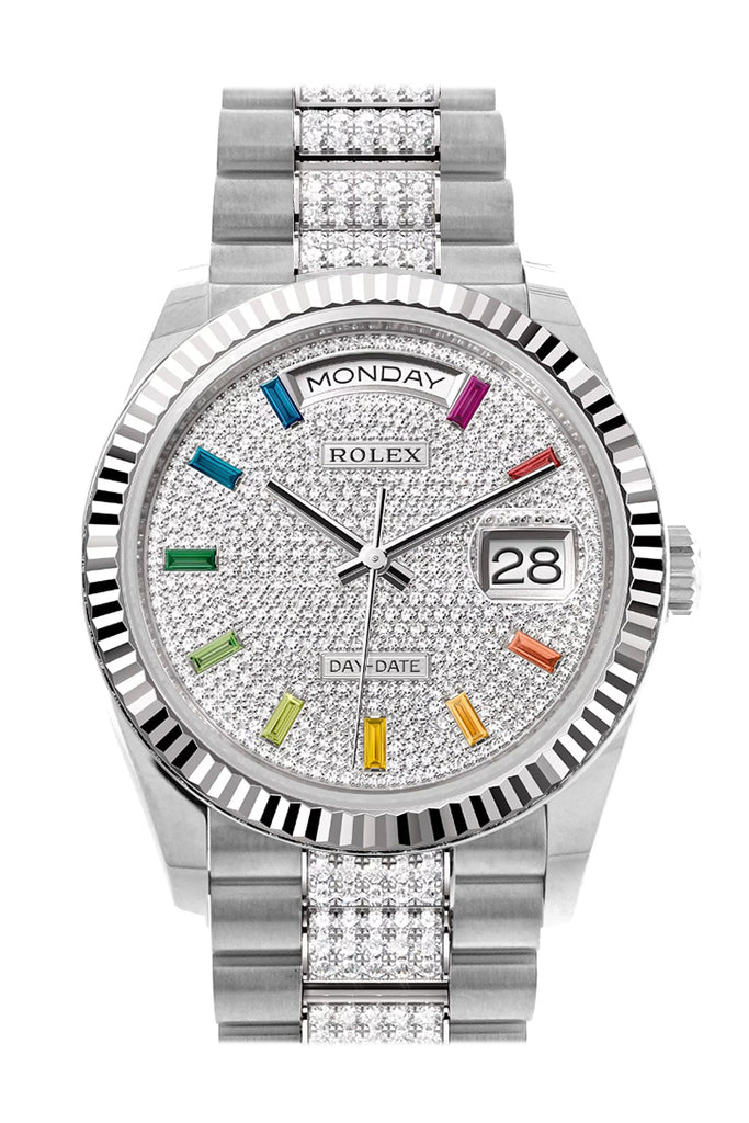 Rolex Day-Date Diamond Dial Diamond President Watch 128239