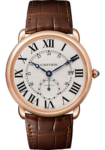 Shop Cartier Ronde Louis Cartier Watch Brown Strap W6801005