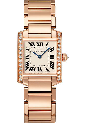 Cartier Tank Francaise Watch - 30 mm Pink Gold Diamond Case - WJTA0023