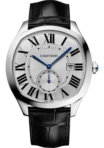 Cartier Drive de Cartier Watch - 40 mm Steel Case - Silvered Dial - Black Alligator Strap - WSNM0004