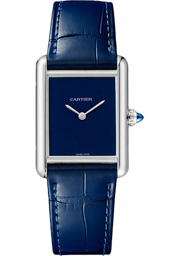 Cartier Tank Blue Hands Cartier Tank Must Watch Blue Dial WSTA0055