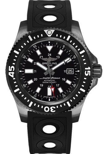 Breitling Superocean 44 Special Watch - Black Steel Case -  Dial - Black Ocean Racer II Strap - M1739313/BE92/227S/M20SS.1