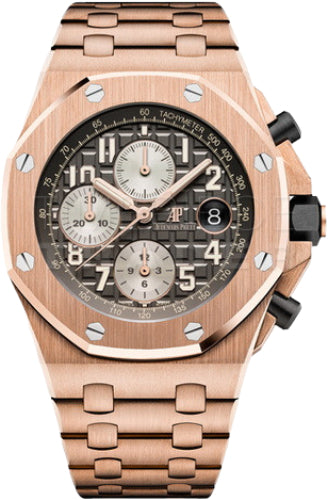 Audemars Piguet Royal Oak Offshore Selfwinding Chronograph 42mm Rose Gold Grey Arabic Dial Bracelet | 26470OR.OO.1000OR.02