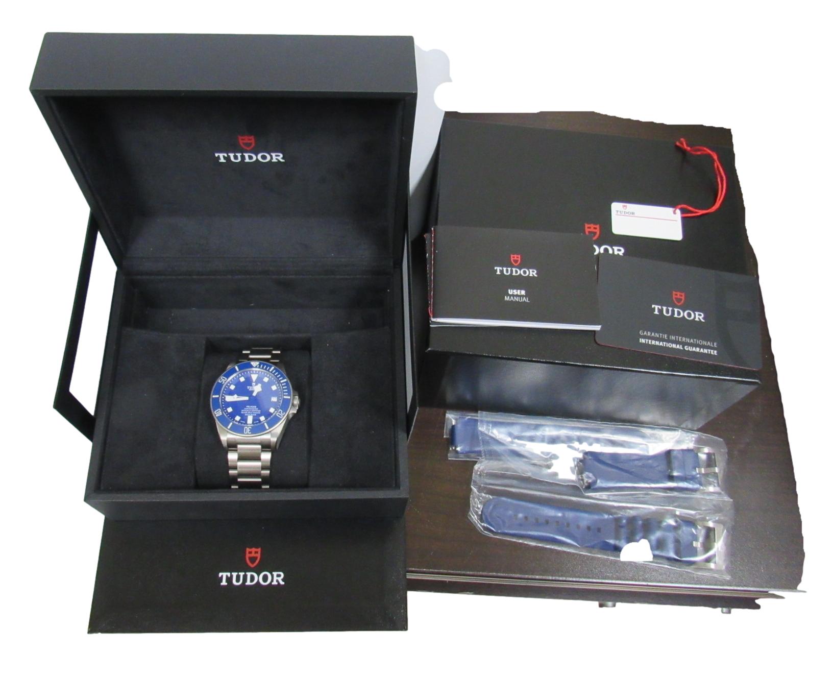 Tudor Pelagos Titanium Automatic Blue Dial Watch 2023 B&P Watch