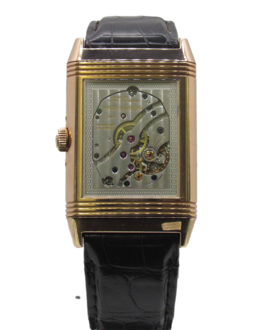 Jaeger LeCoultre Reverso Tribute Duoface 18K Rose Gold Watch Q3912420 Box Papers Watch