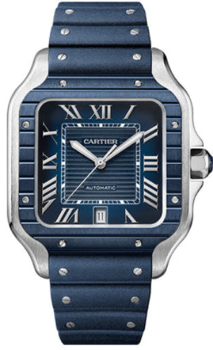 Cartier Santos De Cartier Large Automatic Stainless Steel Interchangeable Metal And Rubber - WSSA0048