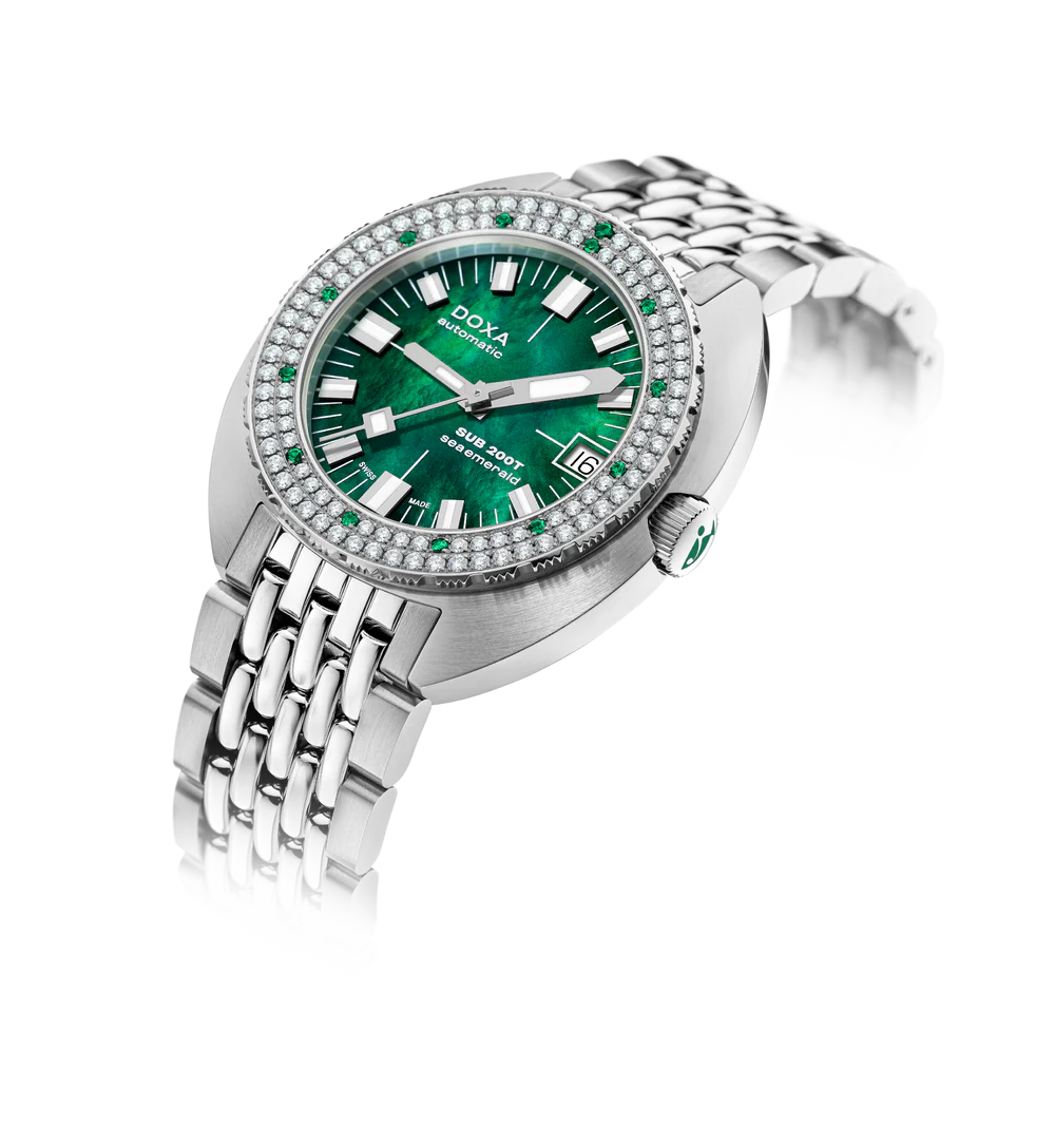 DOXA Sub 200T Diamonds Sea Emerald Stainless steel -  804.10D.131.10