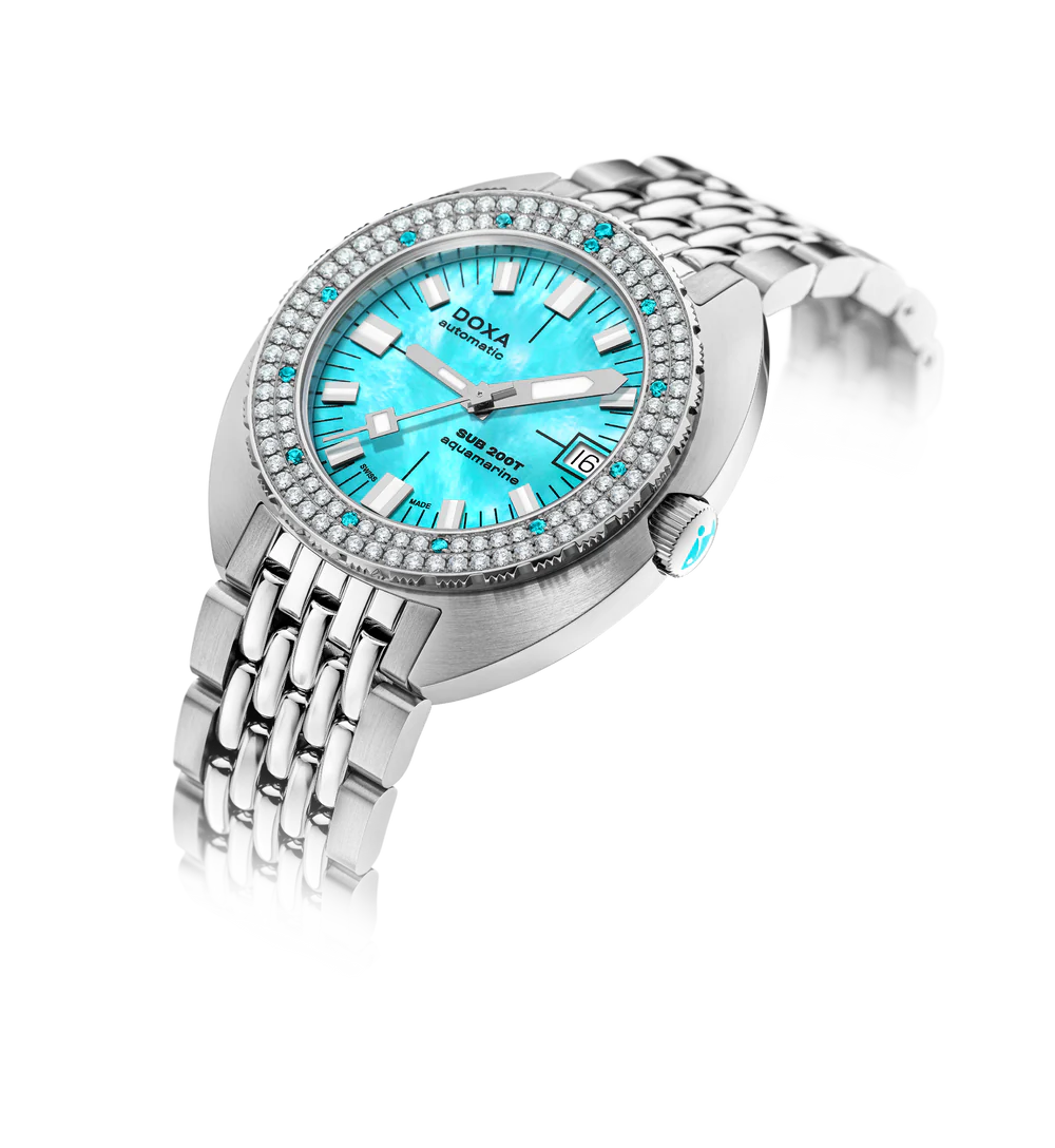 DOXA Sub 200T Diamonds Aquamarine Stainless steel -  804.10D.241.10