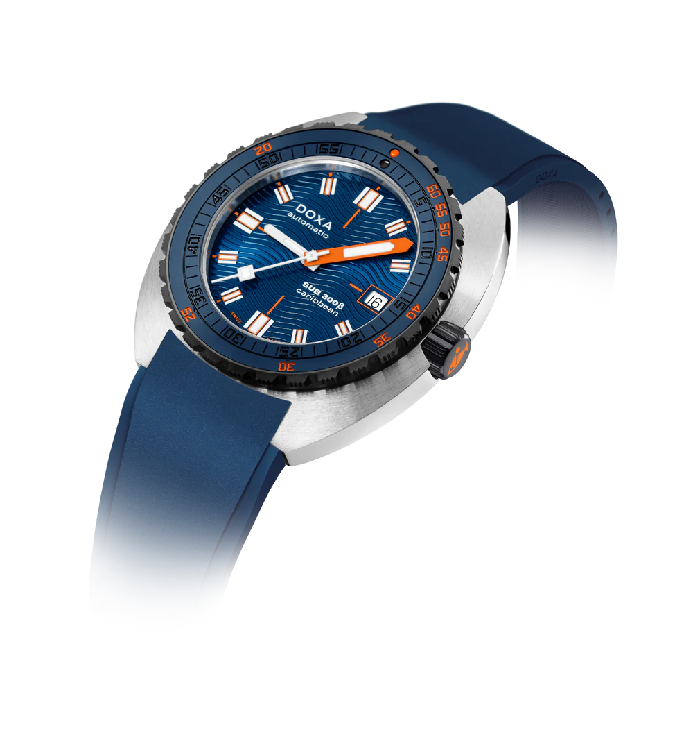 Doxa SUB 300 Beta Caribbean Rubber Navy blue - 830.10.201.32