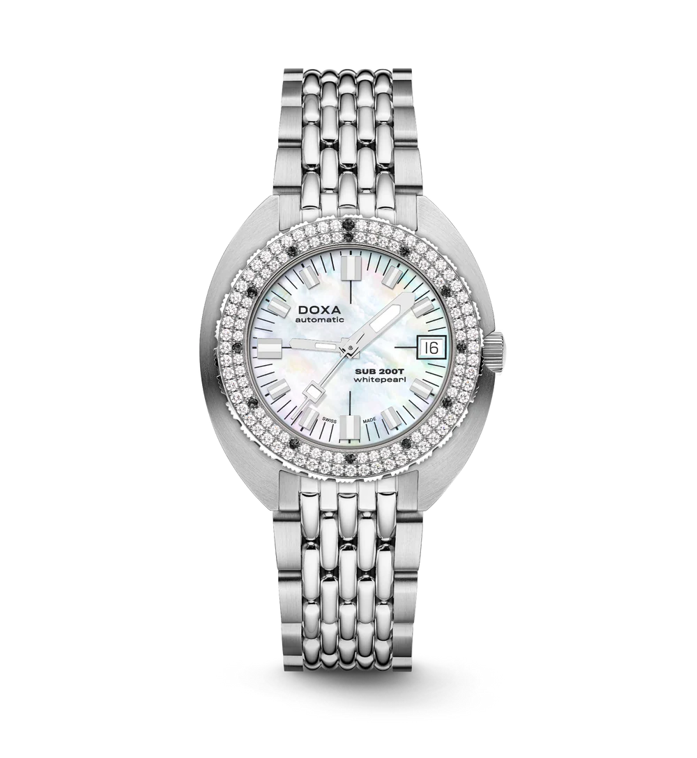 DOXA Sub 200T Diamonds Whitepearl Stainless steel -  804.10D.011.10