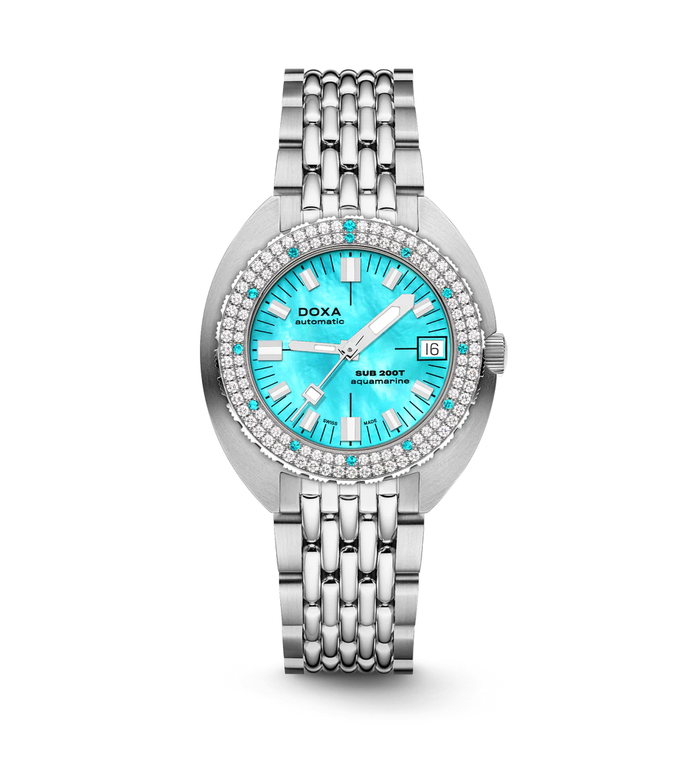 DOXA Sub 200T Diamonds Aquamarine Stainless steel -  804.10D.241.10