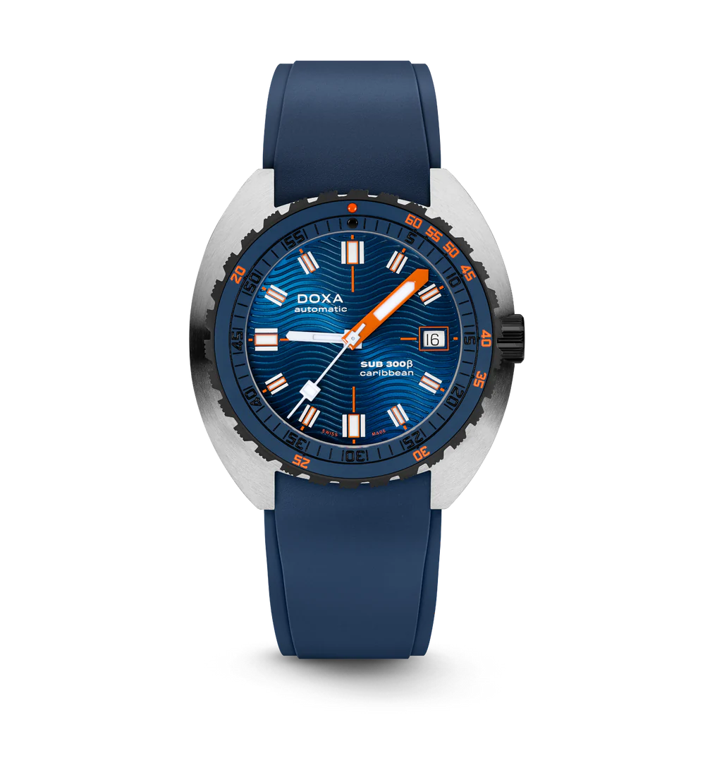 Doxa SUB 300 Beta Caribbean Rubber Navy blue - 830.10.201.32