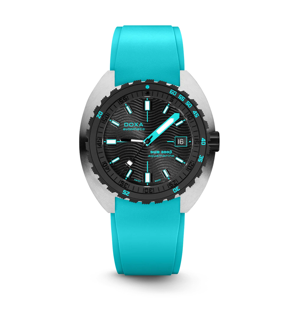 Doxa SUB 300 Beta Aquamarine Turquoise Rubber Bracelet - 830.10.241.25