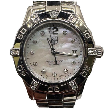 Tag Heuer Aquaracer 300M Diver White Pearl Dial Women's Diamond 27mm WAF141G Watch