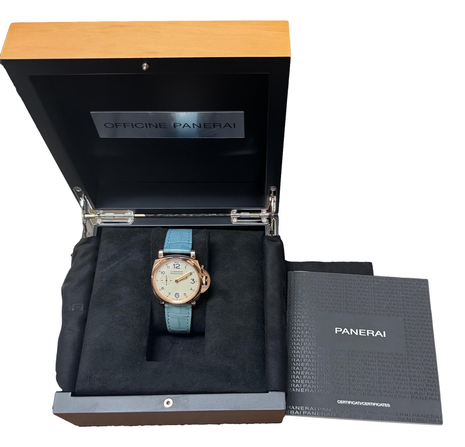 Panerai Luminor Due Rose Gold Ivory Dial PAM00741 42mm B&P Watch