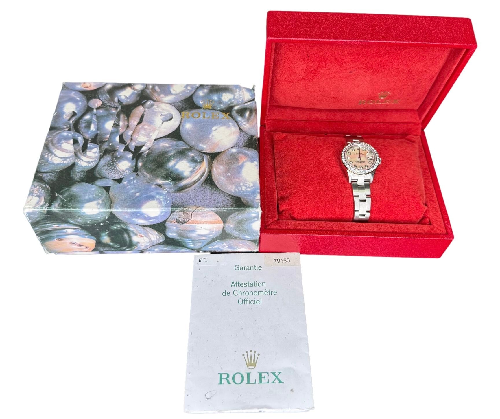 Rolex Lady-Datejust 26mm Oyster 79160 Custom Mother of Pearl Diamond Dial B&P