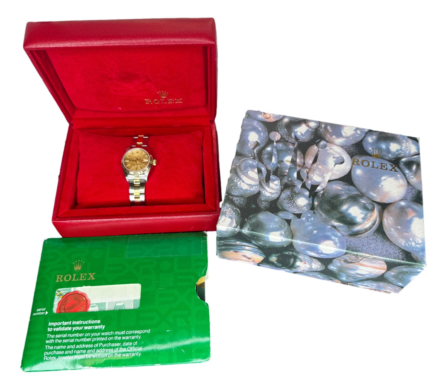 Rolex Lady-Datejust 26mm Oyster 18k Gold and Steel 79173 B&P