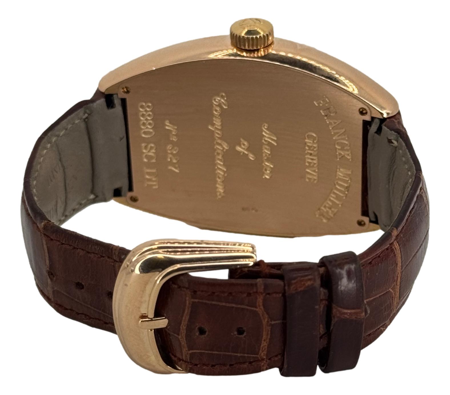 Frank Muller Casablanca Cintree Curvex Rose Gold Brown Dial 8880 SC DT B&P Watch