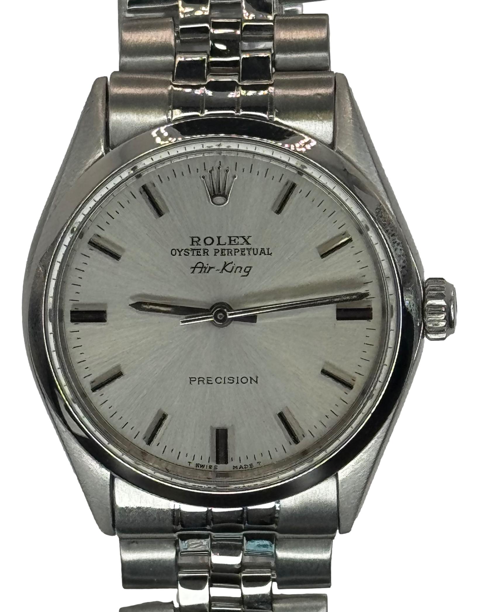 Rolex Air King 5500 34mm Jubilee Bracelet Silver Dial Watch