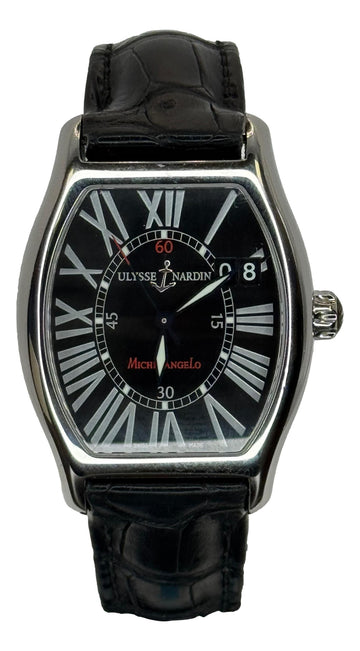 ULYSSE NARDIN Michelangelo Big Date 233-68 Automatic Black Dial Mens Watch B&P