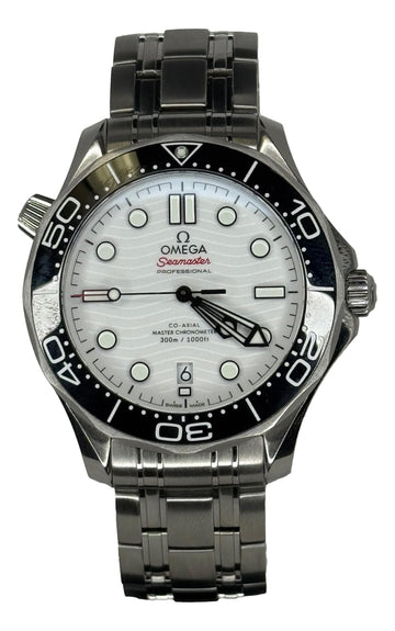 Omega Seamaster 300m 42mm 21030422004001 White Dial B&P Watch