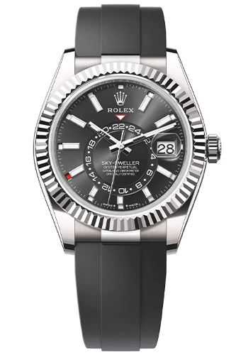 Rolex White Gold Sky-Dweller Watch - Black Index Dial - Oysterflex Bracelet - 2023 - 336239-0002
