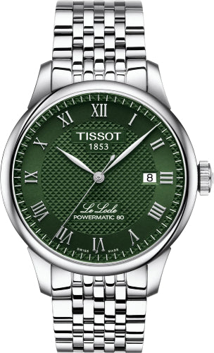 Tissot Le Locle Powermatic 80 Green Roman Dial 39.3 mm Watch - T006.407.11.093.00