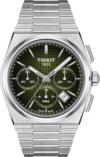 Tissot PRX Automatic Chronograph 42mm Graded Green Dial Watch - T137.427.11.091.00