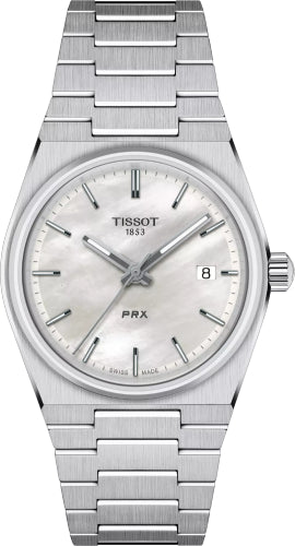 Tissot PRX 35mm Stainless Steel Case White MOP Dial Watch - T137.210.11.111.00