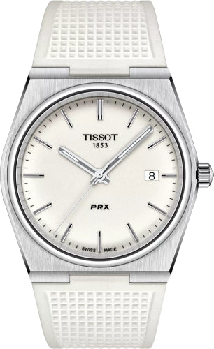 Tissot PRX 40mm White Dial Rubber White Strap - T137.410.17.011.00