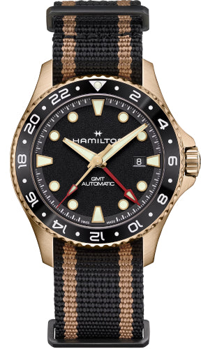 Hamilton Scuba Automatic GMT 43mm Bronze Black Dial Watch - H82565930