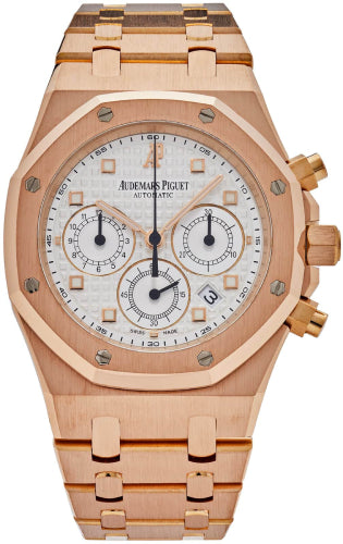 Audemars Piguet Royal Oak Chronograph Rose Gold 39mm White Dial | 25960OR.OO.1185OR.01