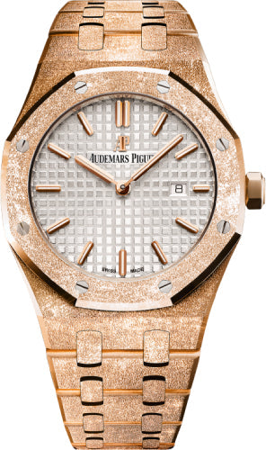 Audemars Piguet Royal Oak Frosted Rose Gold 33mm Silver Index Bracelet Hand-Wound | 67653OR.GG.1263OR.01